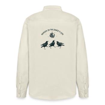 Murder on the Dance Floor Crows - Relaxed Fit Unisex Organic Shirt by Stanley/Stella - soft Ecru - Back - AI Model Male 178 light (178cm)