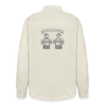 Bier männer - Ein Prosit der Gemütlichkeit - Relaxed Fit Unisex Organic Shirt by Stanley/Stella - soft Ecru - Back - AI Model Male 178 light (178cm)