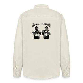 Bier männer - Ein Prosit der Gemütlichkeit - Relaxed Fit Unisex Organic Shirt by Stanley/Stella - soft Ecru - Back - AI Model Male 178 light (178cm)