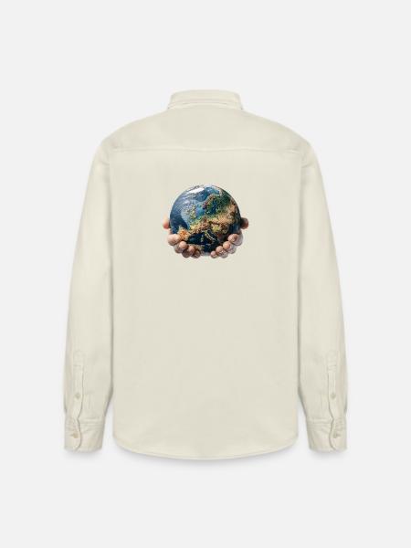 Earth in Hands: Global Responsibility - Relaxed Fit Unisex Organic Shirt by Stanley/Stella - soft Ecru