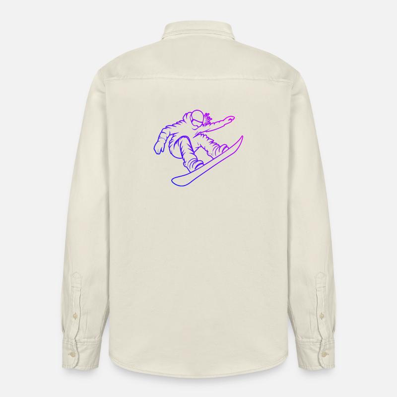 Conception compacte de snowboard pour snowboard - Chemise unisexe coupe décontractée bio Stanley/Stella - écru doux