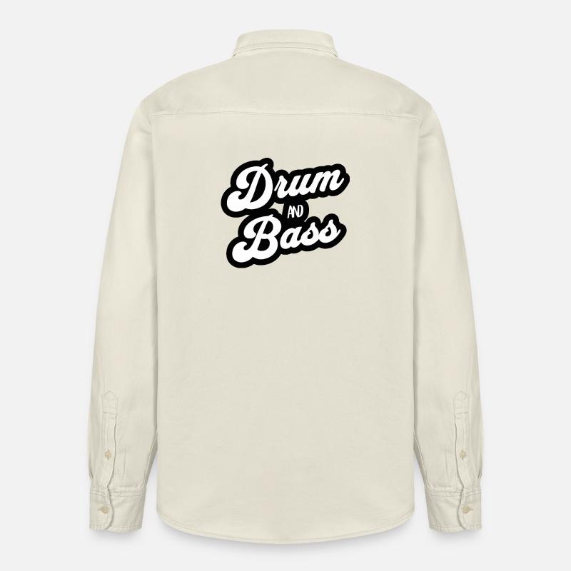 Drum and Bass Script Logo - Stanley/Stella unisex skjorte afslappet pasform økologisk - blød ecru