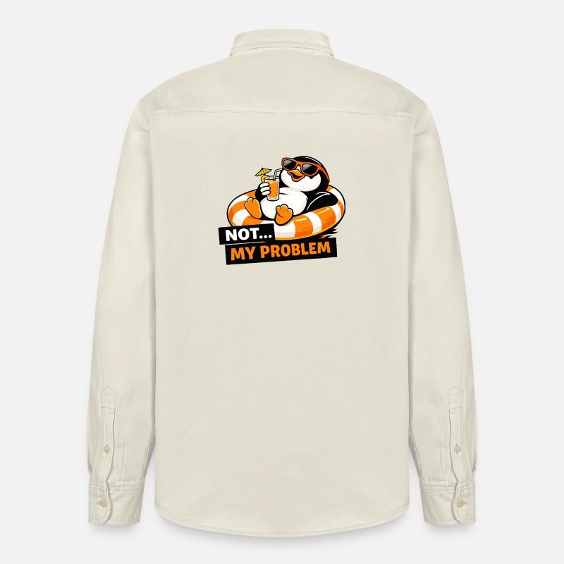Nicht mein Problem, Penguin Chill - Relaxed Fit Unisex Organic Hemd von Stanley/Stella - Natur