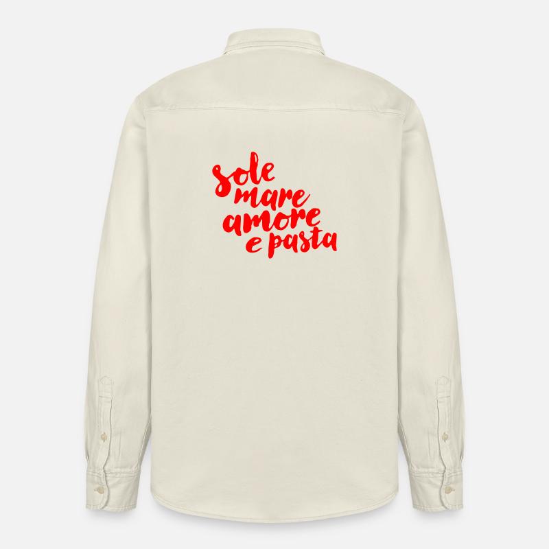 sole, mare, amore e pasta - Relaxed Fit Unisex Organic Hemd von Stanley/Stella - Natur
