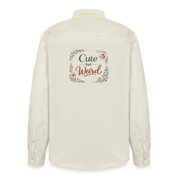Cute but Weird - Floral Aesthetic Geschenk - Relaxed Fit Unisex Organic Hemd von Stanley/Stella - Natur - Hinten - AI Model Male 178 light (178cm)