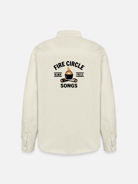 Campfire Kettle Cooking Outdoor Camping - Relaxed Fit Unisex Organic Shirt by Stanley/Stella - soft Ecru