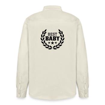 Best Baby - Chemise unisexe coupe décontractée bio Stanley/Stella - écru doux - Dos - AI Model Male 178 light (178cm)