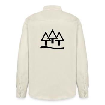 Waldkind - Relaxed Fit Unisex Organic Hemd von Stanley/Stella - Natur - Hinten - AI Model Male 178 light (178cm)