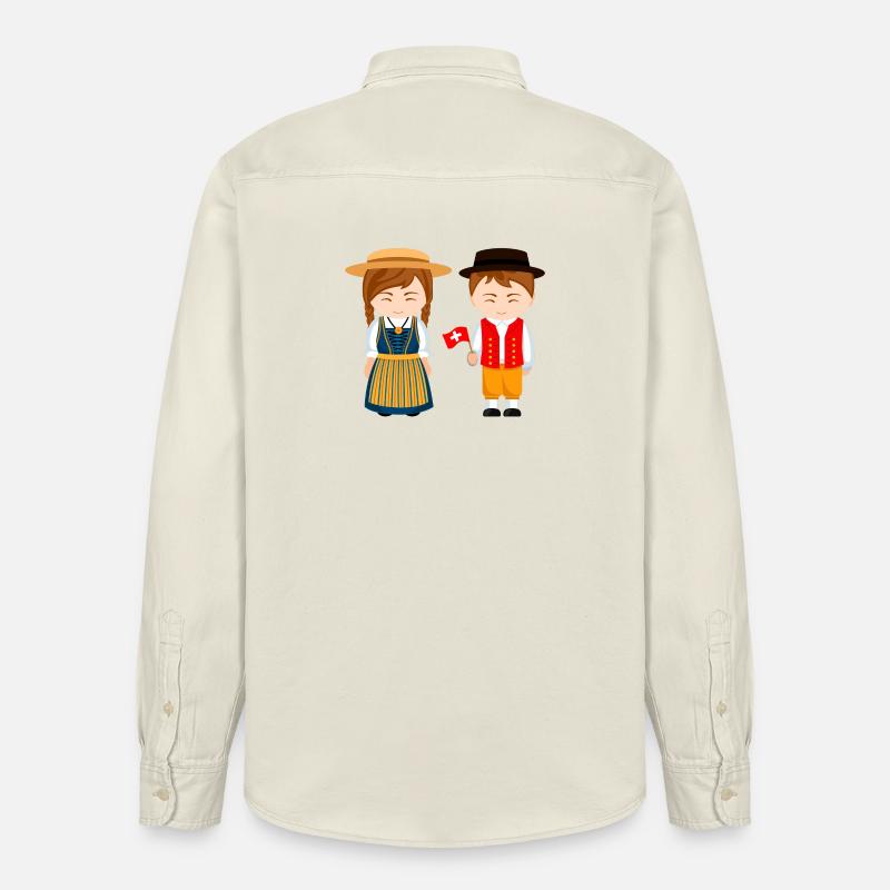 Schweiz, ich bin Schweizer, kleiner Schweizer - Relaxed Fit Unisex Organic Hemd von Stanley/Stella - Natur