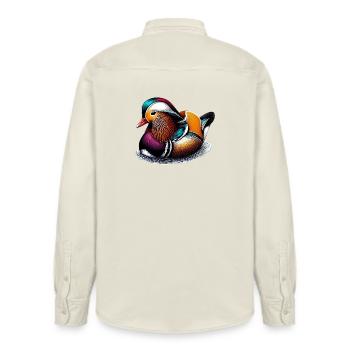 Mandarinente - Relaxed Fit Unisex Organic Hemd von Stanley/Stella - Natur - Hinten - AI Model Male 178 light (178cm)