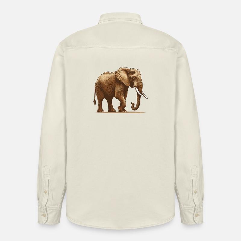 Elefant - Relaxed Fit Unisex Organic Hemd von Stanley/Stella - Natur