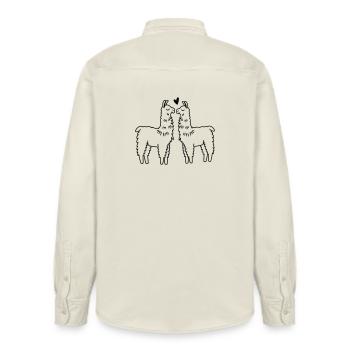verliebte Lamas - Relaxed Fit Unisex Organic Hemd von Stanley/Stella - Natur - Hinten - AI Model Male 178 light (178cm)