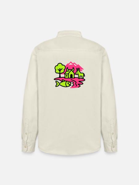 Naïve Pop Art Landscape - Relaxed Fit Unisex Organic Shirt by Stanley/Stella - soft Ecru