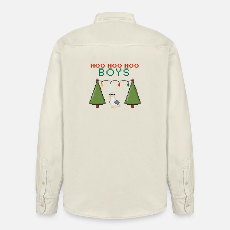Pixel Seemöwe Weihnachts Boys - Relaxed Fit Unisex Organic Hemd von Stanley/Stella - Natur