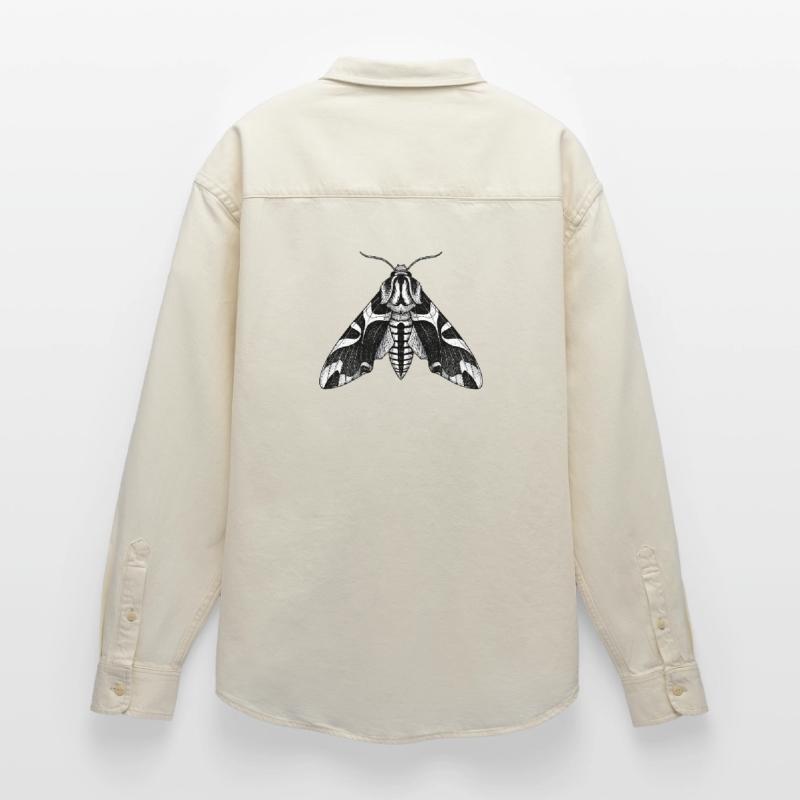 Moth Shadow Pattern Moth Black Moth Relaxed Fit Unisex Organic Shirt by Stanley/Stella