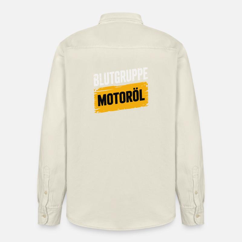 Blutgruppe Motoröl Schrauber Design - Relaxed Fit Unisex Organic Hemd von Stanley/Stella - Natur