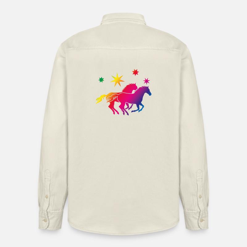 Regenbogenpferde Sternenglanz - Relaxed Fit Unisex Organic Hemd von Stanley/Stella - Natur