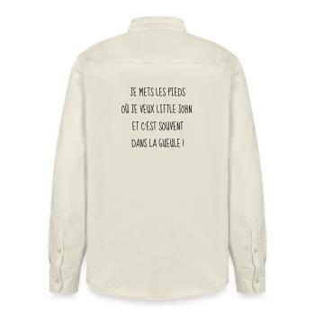Cinéma / Citation / Série télé / Geek - Chemise unisexe coupe décontractée bio Stanley/Stella - écru doux - Dos - AI Model Male 178 light (178cm)