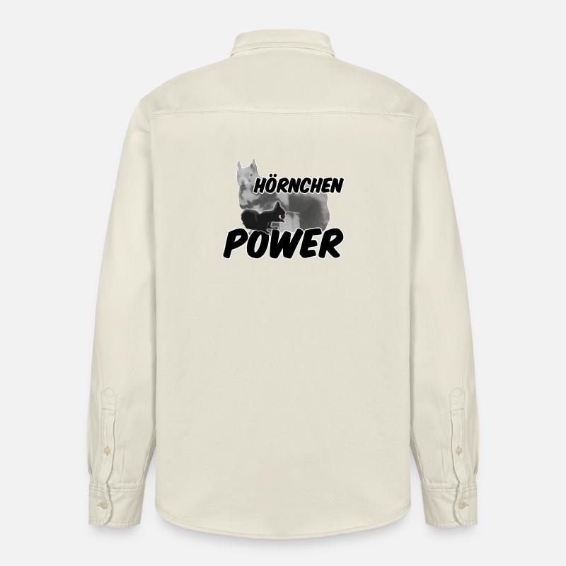 Hörnchenpower Eichhörnchen Tiere Spruch - Relaxed Fit Unisex Organic Hemd von Stanley/Stella - Natur