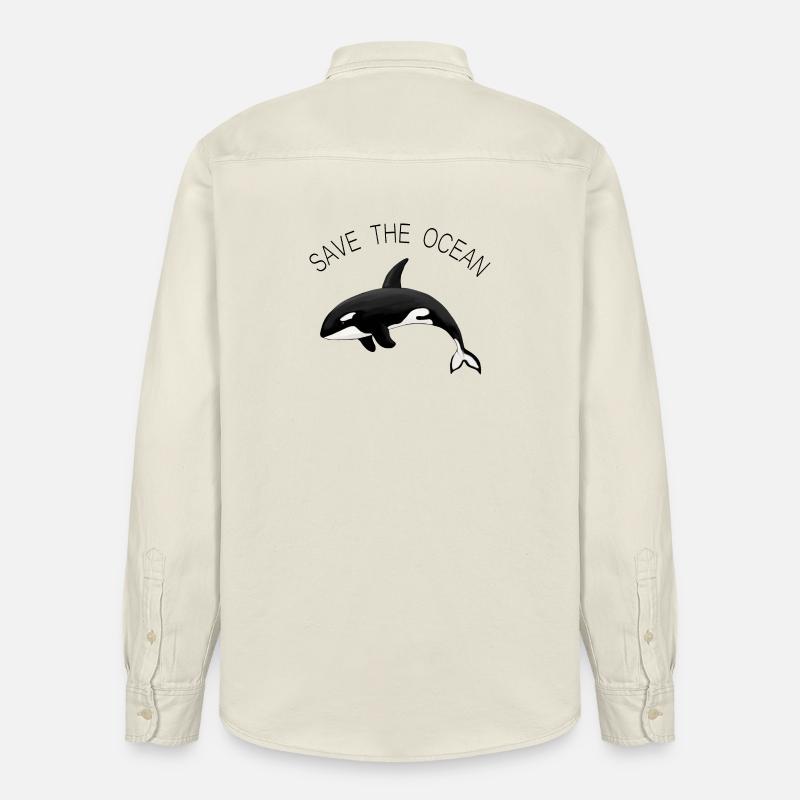 Save the Ocean Orca Killerwal - Relaxed Fit Unisex Organic Hemd von Stanley/Stella - Natur