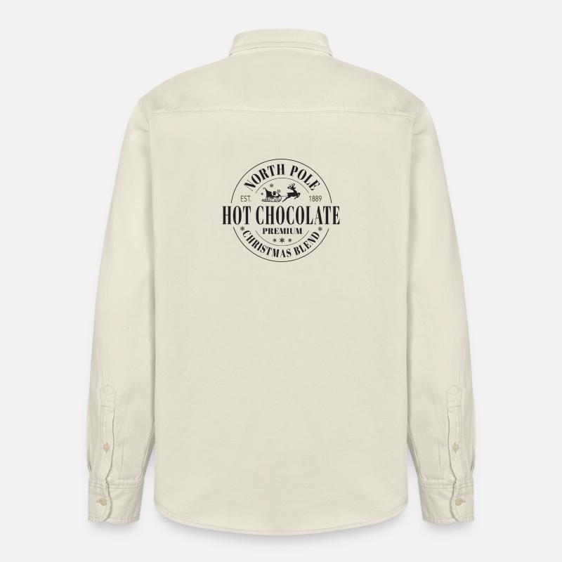 Mélange de Noël pour le chocolat chaud du pôle Nord - Chemise unisexe coupe décontractée bio Stanley/Stella - écru doux