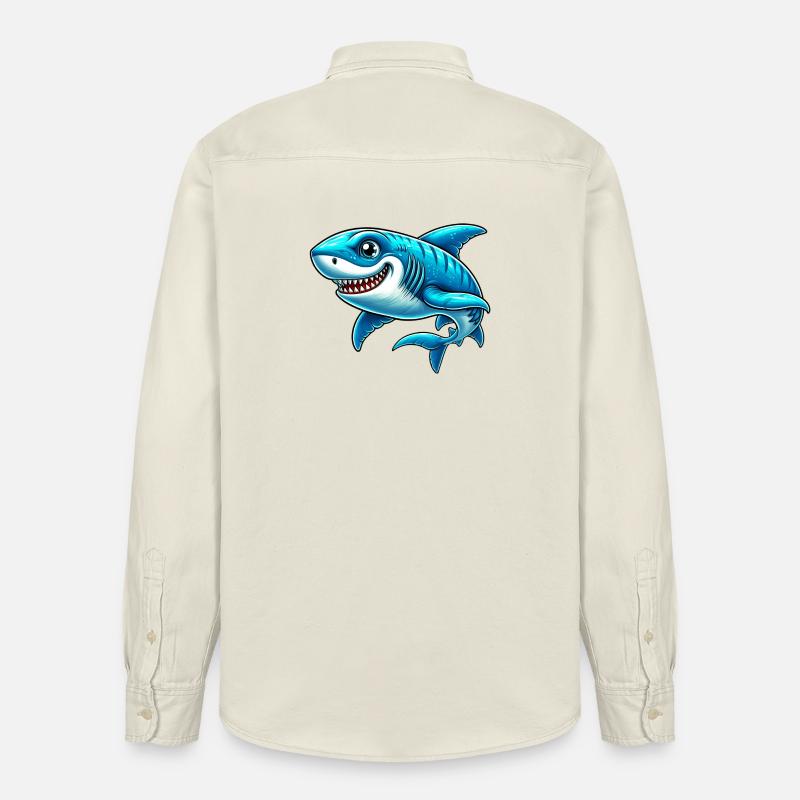 Requin - Chemise unisexe coupe décontractée bio Stanley/Stella - écru doux