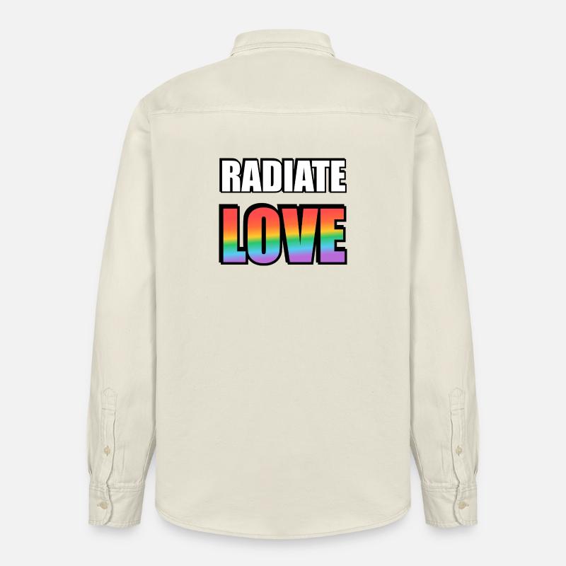 Strahlen Sie Liebe Regenbogen aus - Relaxed Fit Unisex Organic Hemd von Stanley/Stella - Natur