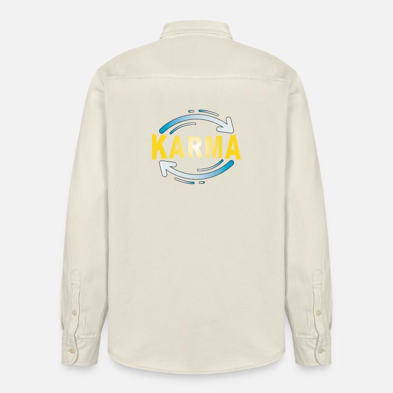 Karma - Minimalistisches Statement Design - Relaxed Fit Unisex Organic Hemd von Stanley/Stella - Natur