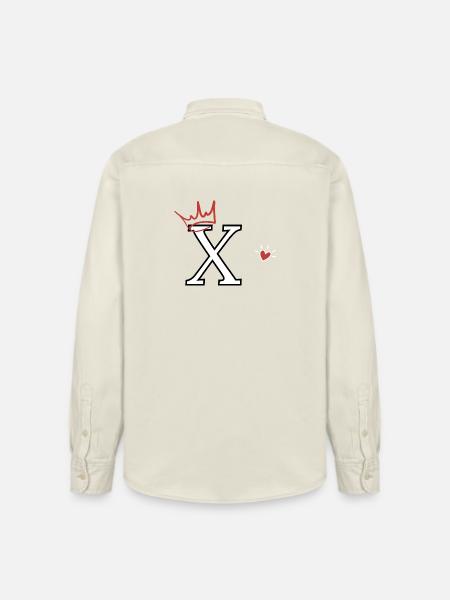 Buchstabe x Herzkrone - Relaxed Fit Unisex Organic Hemd von Stanley/Stella - Natur