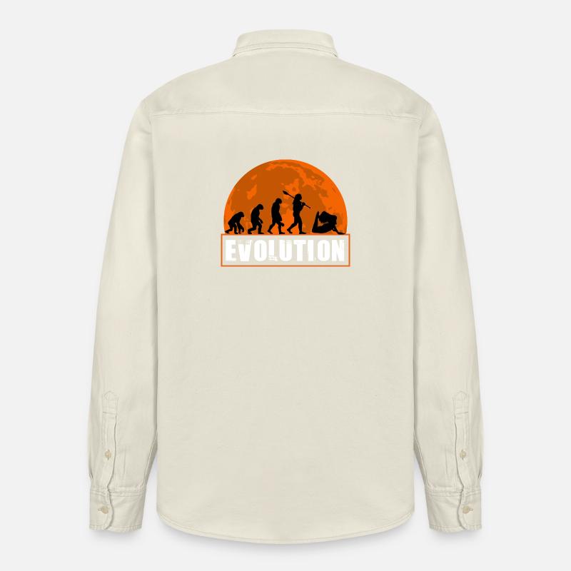Yoga Evolution Silhouette Sunset Retro - Relaxed Fit Unisex Organic Hemd von Stanley/Stella - Natur