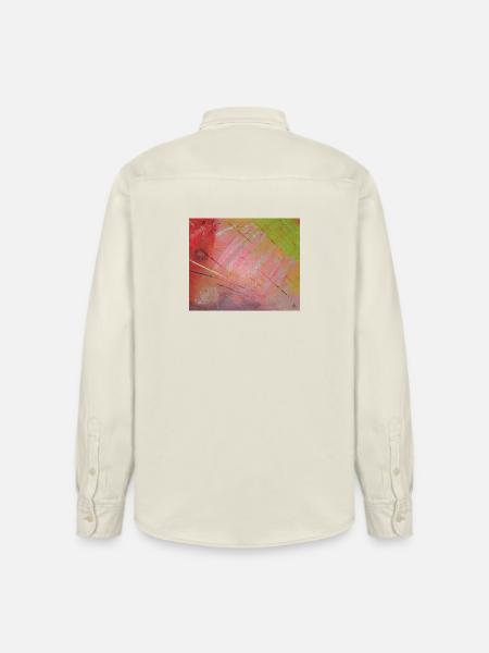 Neon Diagonal Stripe Abstract - Relaxed Fit Unisex Organic Shirt by Stanley/Stella - soft Ecru