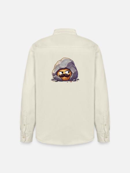 Stein mit Schnurrbart Maskottchen - Relaxed Fit Unisex Organic Hemd von Stanley/Stella - Natur