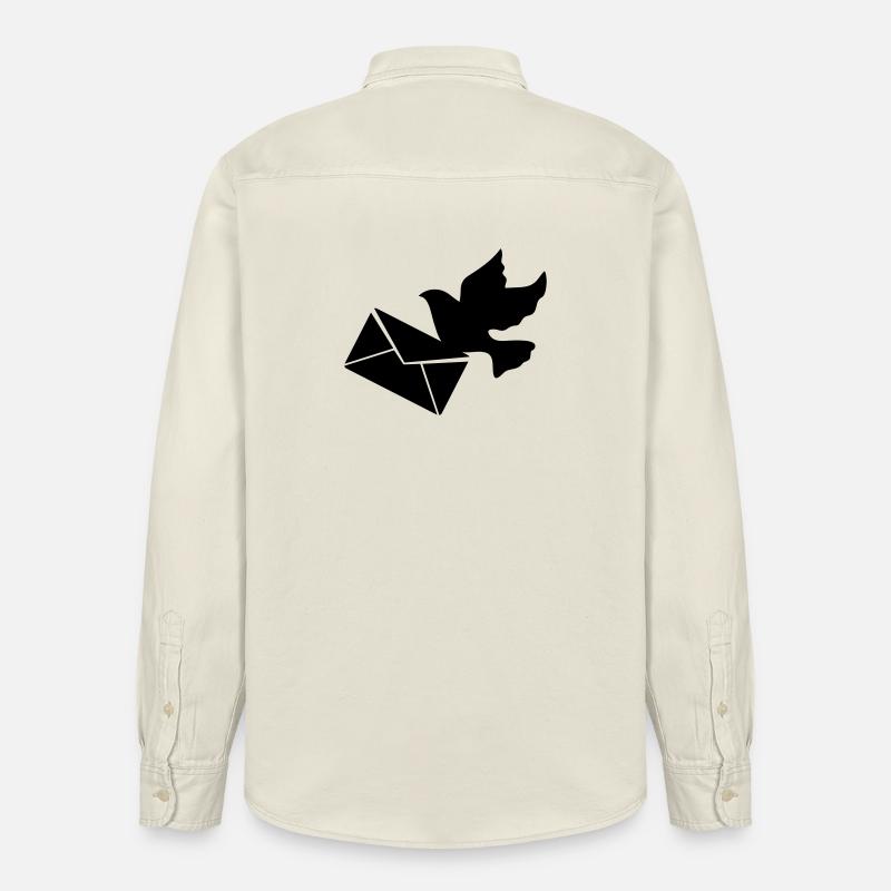 Pigeon voyageur avec une lettre - Chemise unisexe coupe décontractée bio Stanley/Stella - écru doux