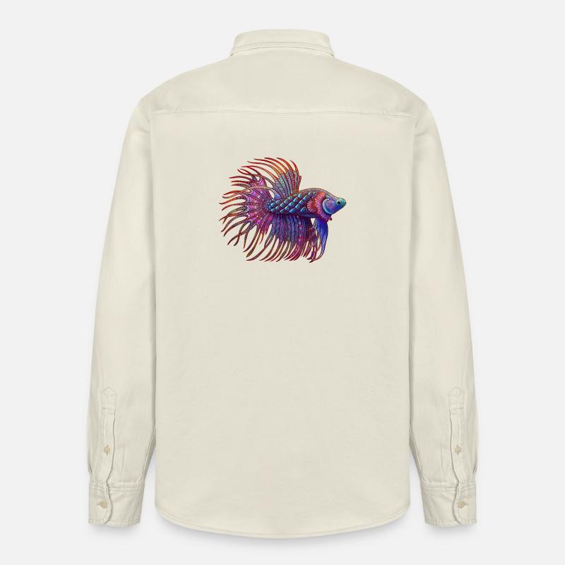 Couleur Betta Zentangle - Chemise unisexe coupe décontractée bio Stanley/Stella - écru doux