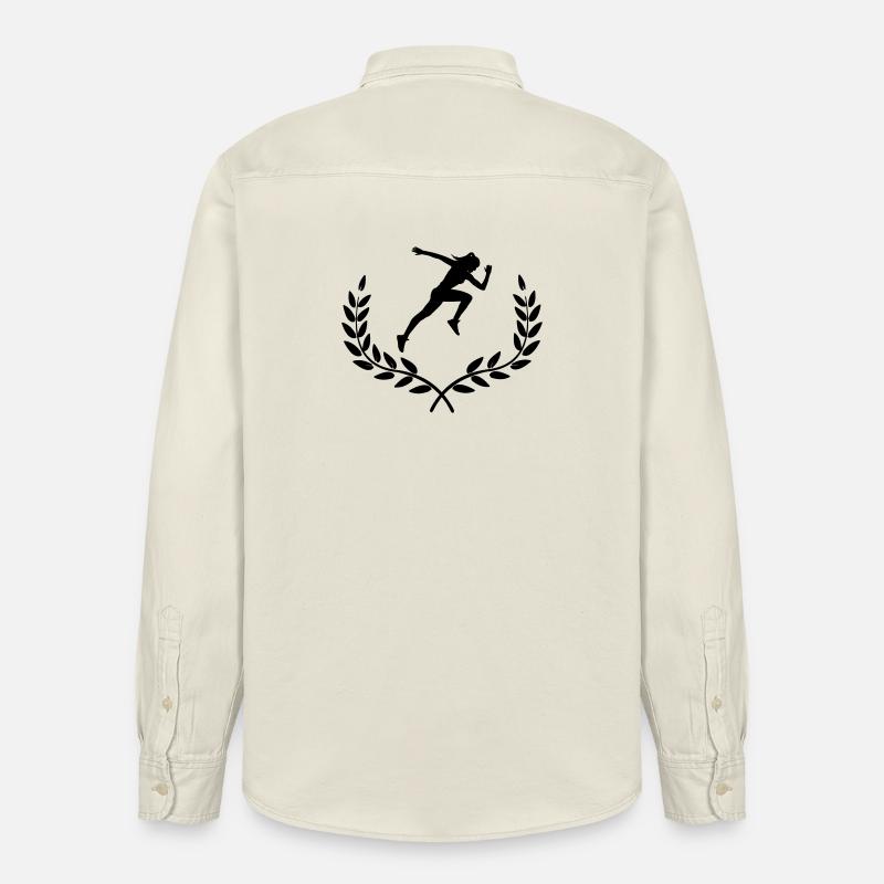 Sprinter in Lorbeerdekoration - Relaxed Fit Unisex Organic Hemd von Stanley/Stella - Natur
