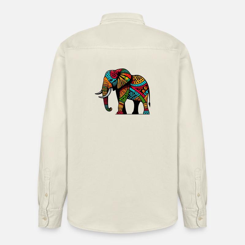 Éléphant - Chemise unisexe coupe décontractée bio Stanley/Stella - écru doux