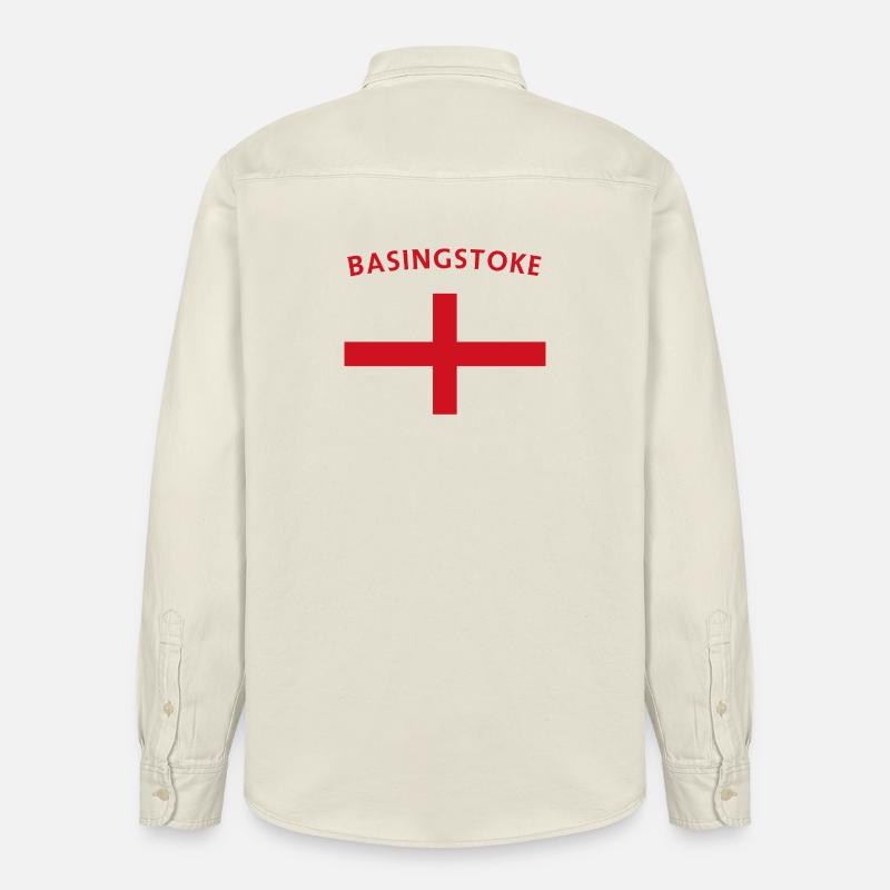Emblème de Basingstoke Badge rétro - Chemise unisexe coupe décontractée bio Stanley/Stella - écru doux