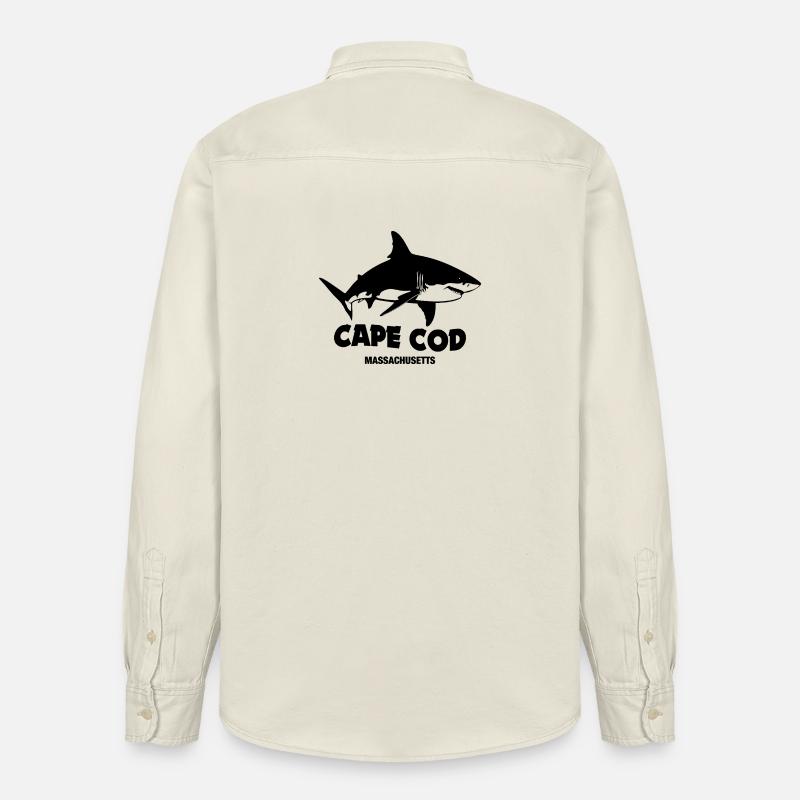 Cape Cod - grands requins blancs - Chemise unisexe coupe décontractée bio Stanley/Stella - écru doux