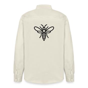 wasp - Relaxed Fit Unisex Organic Shirt by Stanley/Stella - soft Ecru - Back - AI Model Male 178 light (178cm)