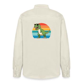 Trex Tyrannosaurus Rex T-Rex Dino Dinosaurier - Relaxed Fit Unisex Organic Hemd von Stanley/Stella - Natur - Hinten - AI Model Male 178 light (178cm)