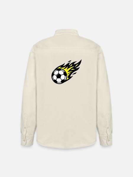 Soccer Flame Ball - Relaxed Fit Unisex Organic Shirt by Stanley/Stella - soft Ecru