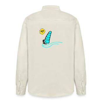 Surfer Sonne - Relaxed Fit Unisex Organic Hemd von Stanley/Stella - Natur - Hinten - AI Model Male 178 light (178cm)