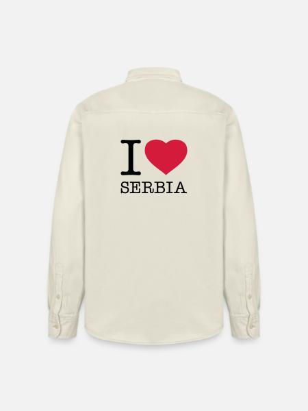 KOCHAM SERBIĘ Serbia - Koszula unisex luźny krój bio Stanley/Stella - delikatne ecru