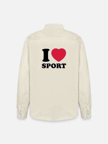 i love sport 2c - Relaxed Fit Unisex Organic Shirt by Stanley/Stella - soft Ecru
