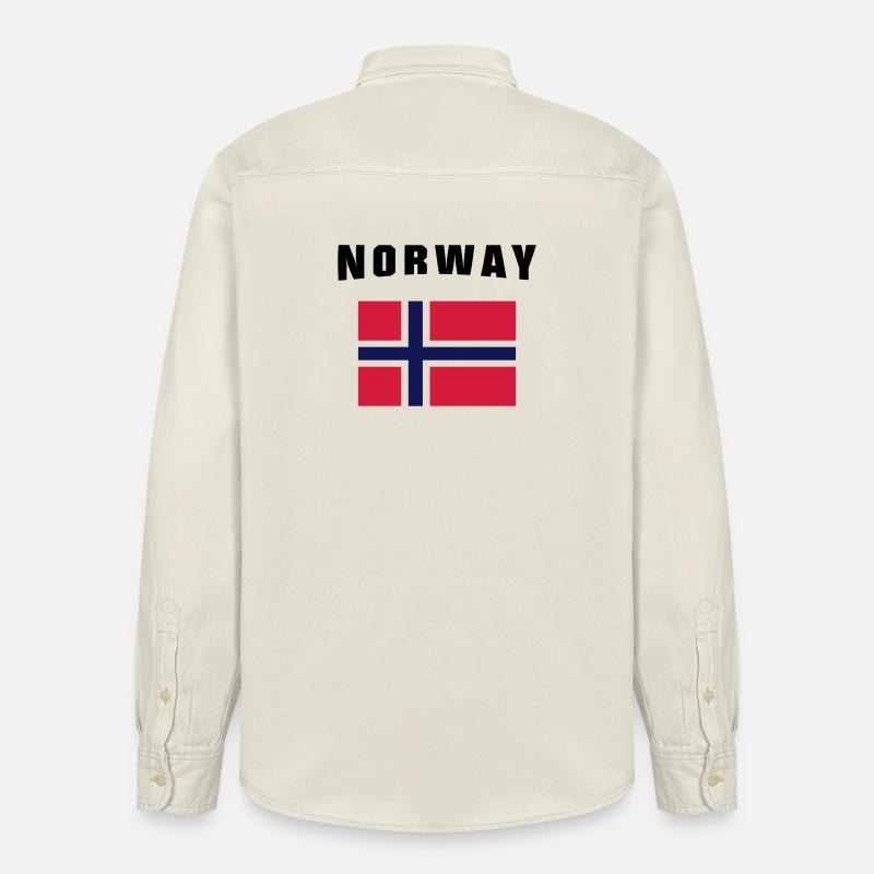 Norway Flag - Chemise unisexe coupe décontractée bio Stanley/Stella - écru doux