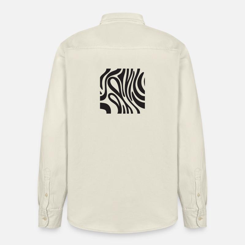 Zebra-Dekoration - Afrikanische Savanne-Effekt - Relaxed Fit Unisex Organic Hemd von Stanley/Stella - Natur