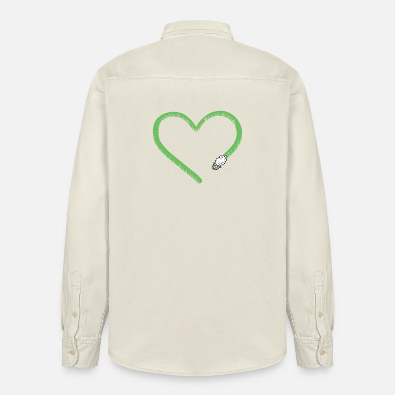 Herz Schaf I Schäfchen Comic - Relaxed Fit Unisex Organic Hemd von Stanley/Stella - Natur