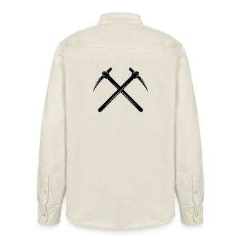Zwei Spitzhacken gekreuzt - Relaxed Fit Unisex Organic Hemd von Stanley/Stella - Natur - Hinten - AI Model Male 178 light (178cm)