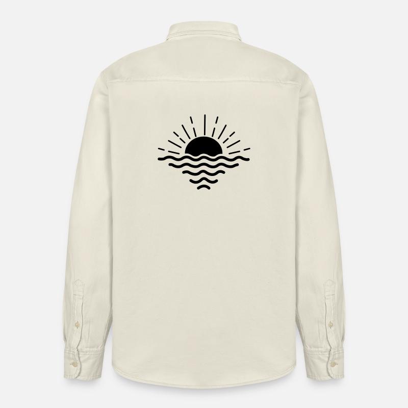 Coucher de soleil mer - Chemise unisexe coupe décontractée bio Stanley/Stella - écru doux