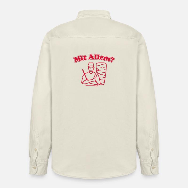 Mit Allem? - Relaxed Fit Unisex Organic Hemd von Stanley/Stella - Natur